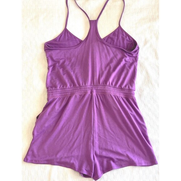 Beyond Yoga Purple Seaside Romper  Drawstring Waist Iris Size‎ XL NEW WITH TAGS - Picture 3 of 7